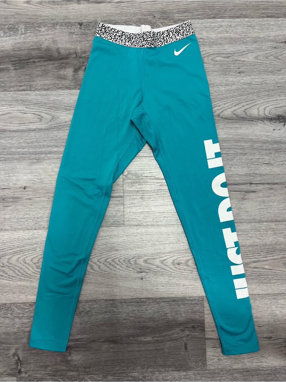 Nike Dri-FIT Just Do It Teal Turquoise Leggings XS